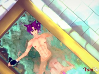 Camp Subsidiary Yaoi - Yuri Futanari Fucks Yoichi Just About Hammer Away Bathtube